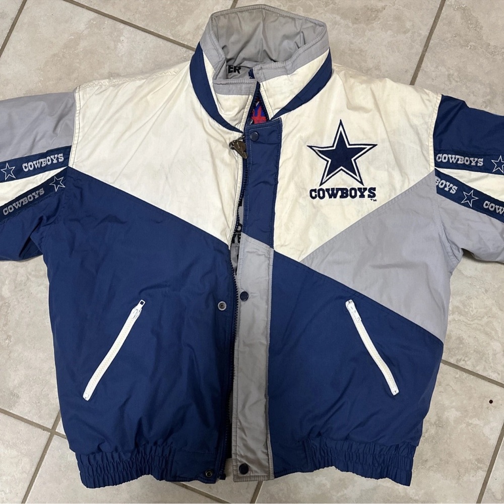 Vintage Dallas Cowboys NFL puffer 90s Jacket and Gloves Set